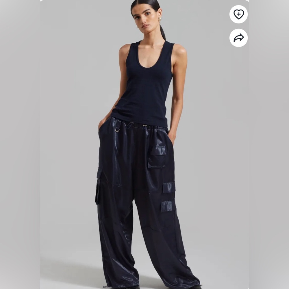 The Frankie Shop Delaney Satin Cargo Pants Sz.